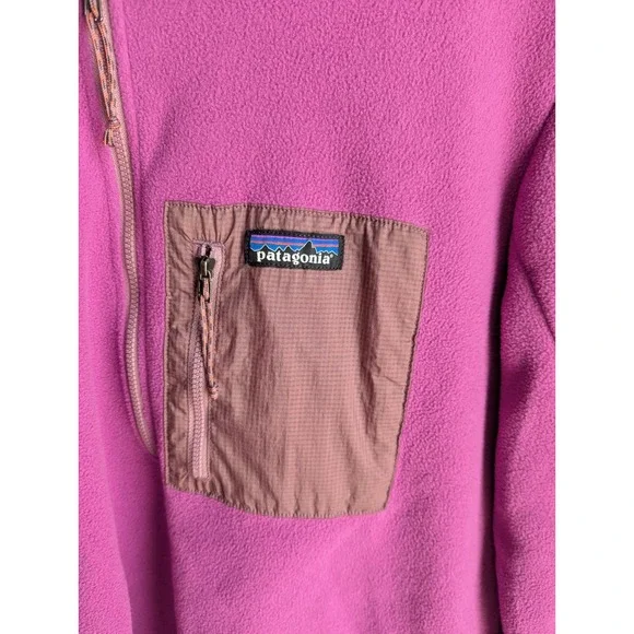 Patagonia Microdini 1/4 Zip‎ Pullover Fleece Amaranth Pink Size L - Picture 4 of 8